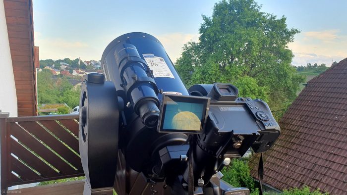 Beobachtung des Goldenen Henkels mit Teleskop am 18. Mai 2024